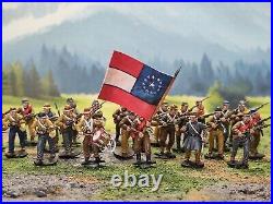 28mm DPS painted American Civil War Confederate Foot Regt Charging 1861-65 HW263