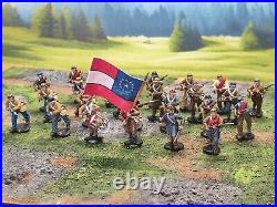 28mm DPS painted American Civil War Confederate Foot Regt Charging 1861-65 HW263