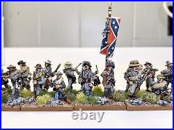 28mm Painted & Based, ACW American Civil War Confederate Infantry, 24 Figures