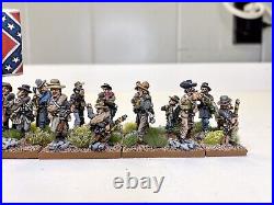 28mm Painted & Based, ACW American Civil War Confederate Infantry, 24 Figures