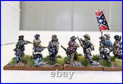 28mm Painted & Based, ACW American Civil War Confederate Infantry, 24 Figures