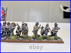 28mm Painted & Based, ACW American Civil War Confederate Infantry, 24 Figures