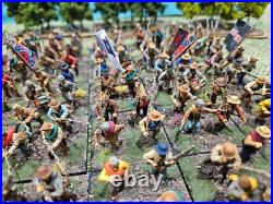 28mm nicely painted American Civil War Confederate Infantry Army of 7 regiments