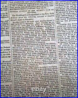 2nd Second Battle of Bull Run #2 Manassas 1862 Civil War Confederate Newspaper