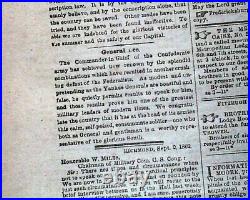 2nd Second Battle of Bull Run #2 Manassas 1862 Civil War Confederate Newspaper