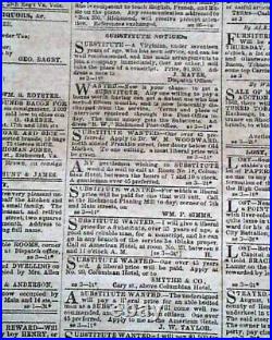 2nd Second Battle of Bull Run #2 Manassas 1862 Civil War Confederate Newspaper