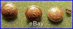 3 Authentic Confederate (csa) CIVIL War Buttons 5/8 Dug No Reserve