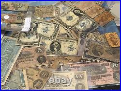 3 Currency Notescivil War Fractional+confederate+large Horse Blanket Note+++