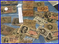 3 Currency Notescivil War Fractional+confederate+large Horse Blanket Note+++