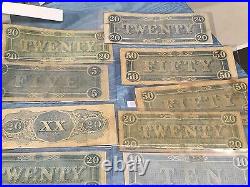 3 Currency Notescivil War Fractional+confederate+large Horse Blanket Note+++