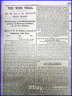 38 1865 Civil War newspapers wEYEWITNESS report ANDERSONVILLE CONFEDERATE PRISON