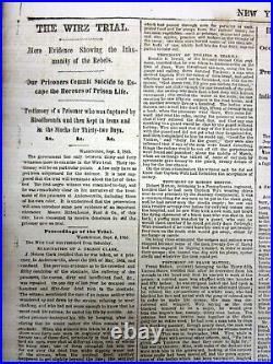 38 1865 Civil War newspapers wEYEWITNESS report ANDERSONVILLE CONFEDERATE PRISON