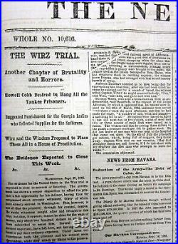 38 1865 Civil War newspapers wEYEWITNESS report ANDERSONVILLE CONFEDERATE PRISON