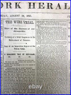 38 1865 Civil War newspapers wEYEWITNESS report ANDERSONVILLE CONFEDERATE PRISON