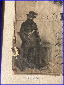 (4) Early Framed Confederate Sourhern Currency Paper Money Civil War Museum