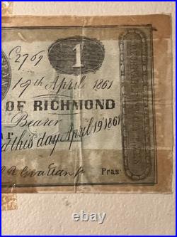 (4) Early Framed Confederate Sourhern Currency Paper Money Civil War Museum