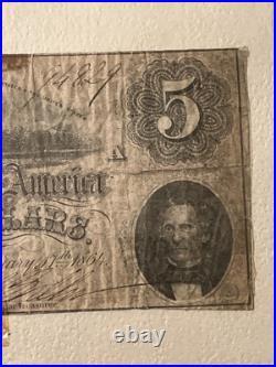 (4) Early Framed Confederate Sourhern Currency Paper Money Civil War Museum