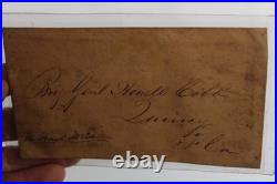 (4) Howell Cobb, Confederate Politician, House Rep, Signed Envelope, Civil War