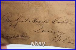 (4) Howell Cobb, Confederate Politician, House Rep, Signed Envelope, Civil War
