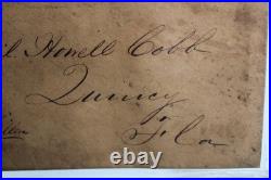 (4) Howell Cobb, Confederate Politician, House Rep, Signed Envelope, Civil War
