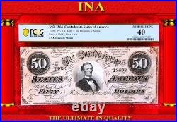 $50 Confederate 1864 Civil-War Confederate Paper Money T-66 PF-3 CR-497 PCGS 40 $50 Confederate 1864 Civil-War Confederate Paper Money T-66 PF-3 CR-497 PCGS 40