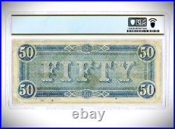 $50 Confederate 1864 US Note T-66 PF-12 CR-501 Civil War PCGS 58 RARE CSA BANK