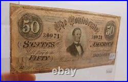 $50 Confederate States Currency Type 66 CIVIL WAR ISSUE x2 Lot Pinholes