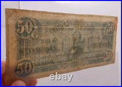 $50 Confederate States Currency Type 66 CIVIL WAR ISSUE x2 Lot Pinholes