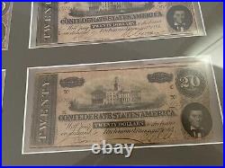 (6) 1864 Confederate States CIVIL War Banknote Bill Richmond Virginia