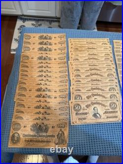 (90+) Confederate Civil War Facsimile Notes $1 $5 $10 $20 $50 $100