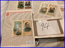 94 CIVIL WAR CONFEDERATE GENERALS DUKE TOBACCO CARDS GROUP OF 8 1880s ERA BELOW