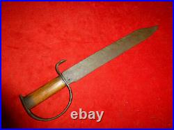 A Great CIVIL War Era Confederate 18 D Guard Bowie Knife + Hickory Handle