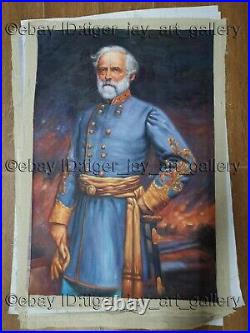 A Legend Robert E. Lee American Colour Civil War Confederate States CSA Painting