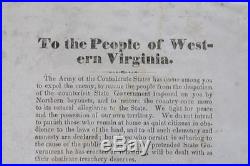A Very Rare 1862 Confederate Broadside CIVIL War Americana