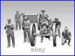 ACW Confederate Artillery 132 Resin Figures 3D Printed Civil War