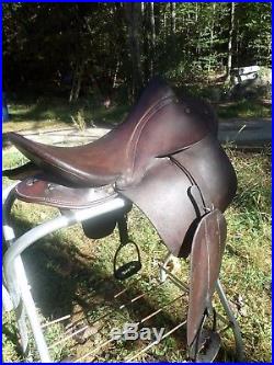 ANTIQUE 17.5 Civil War Era Plantation Saddle Restored Confederate Army Irons