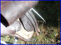 ANTIQUE 17.5 Civil War Era Plantation Saddle Restored Confederate Army Irons