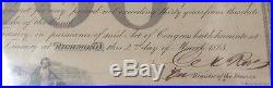 Antique 1863 CIVIL War Confederate States America $1000 Bond Richmond Treasury