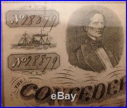 Antique 1863 CIVIL War Confederate States America $1000 Bond Richmond Treasury