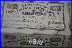 Antique-1863-civil-war-confederate-states-america Bond Richmond Treasury