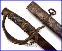 Antique American CIVIL War Rare Confederate Cavalry Sword With Unfullered Blade