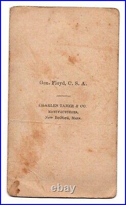ANTIQUE CDV CIRCA 1860s CIVIL WAR CONFEDERATE GENERAL JOHN B. FLOYD C. S. A