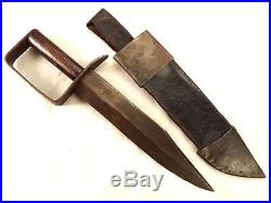 Antique Large D-guard Bowie Knife With Scabbard Possibly CIVIL War Confederate