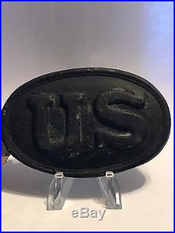 Authentic CIVIL War Confederate U. S. Plate Recovered In Gettysburg, Pa