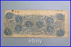 American Civil War CSA 1862 $10 Note. CWM245