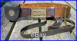 American Civil War CSA Confederate Belt And Buckle ORIGINAL