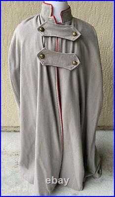 American Civil War Confederate Artillery Officers Enlisted Wool Cape Cloak