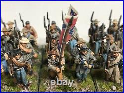 American Civil War Confederate Infantry marching painted based 28MM Perry