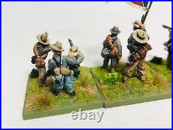 American Civil War Confederate Infantry skirmish painted based 28MM Sash & Saber