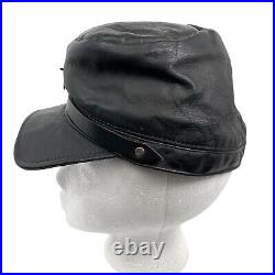 American Civil War Confederate Style Leather Kepi Cap Size L